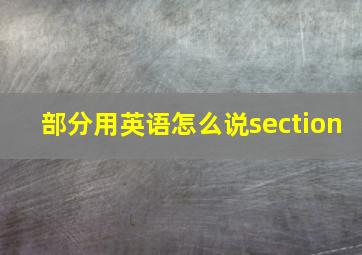 部分用英语怎么说section