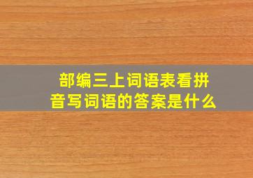 部编三上词语表看拼音写词语的答案是什么