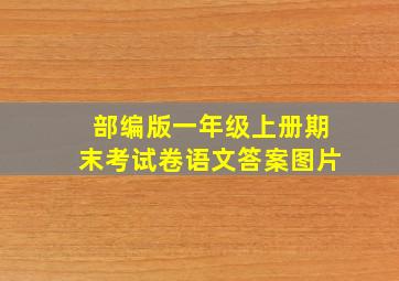 部编版一年级上册期末考试卷语文答案图片