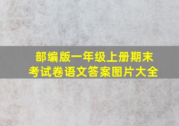 部编版一年级上册期末考试卷语文答案图片大全