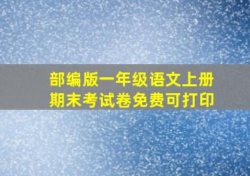 部编版一年级语文上册期末考试卷免费可打印