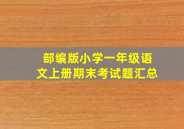 部编版小学一年级语文上册期末考试题汇总