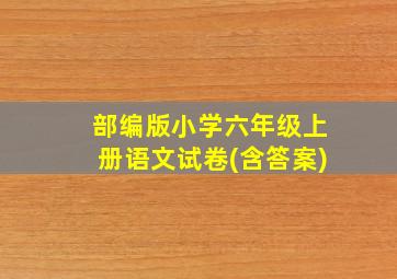 部编版小学六年级上册语文试卷(含答案)