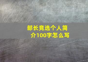 部长竞选个人简介100字怎么写