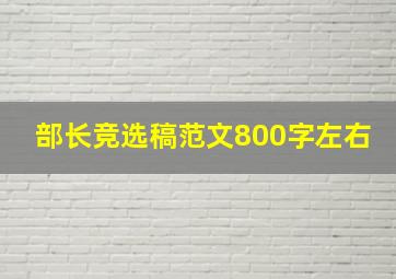 部长竞选稿范文800字左右