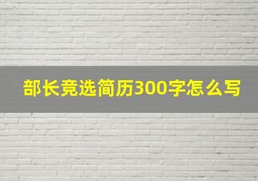 部长竞选简历300字怎么写