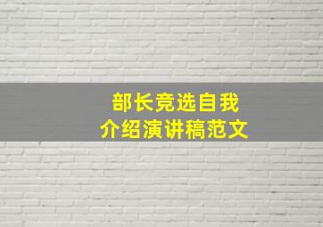 部长竞选自我介绍演讲稿范文