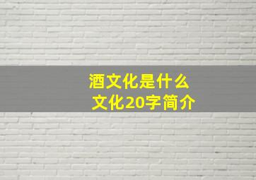 酒文化是什么文化20字简介