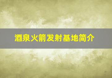 酒泉火箭发射基地简介