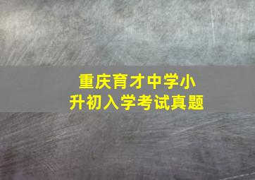 重庆育才中学小升初入学考试真题