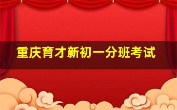 重庆育才新初一分班考试