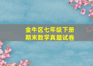 金牛区七年级下册期末数学真题试卷