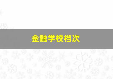 金融学校档次