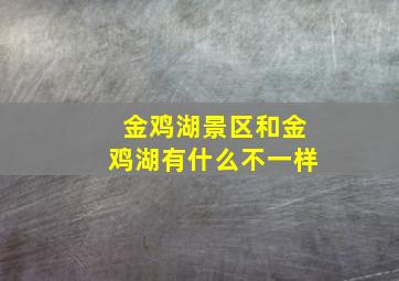 金鸡湖景区和金鸡湖有什么不一样