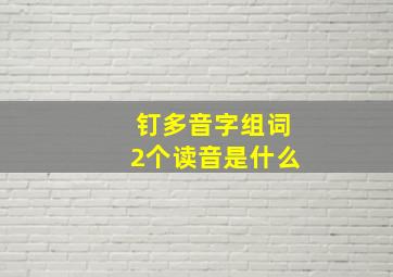 钉多音字组词2个读音是什么