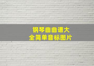 钢琴曲曲谱大全简单音标图片