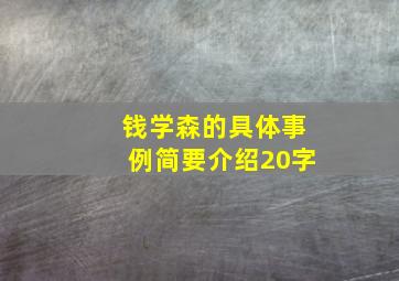 钱学森的具体事例简要介绍20字