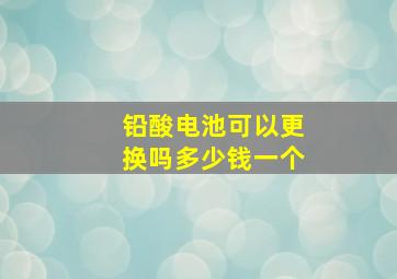 铅酸电池可以更换吗多少钱一个