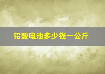 铅酸电池多少钱一公斤