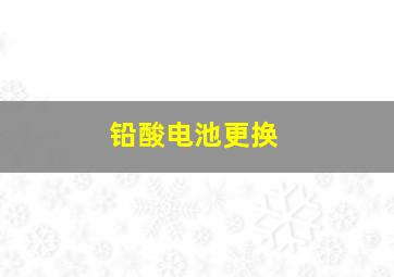 铅酸电池更换