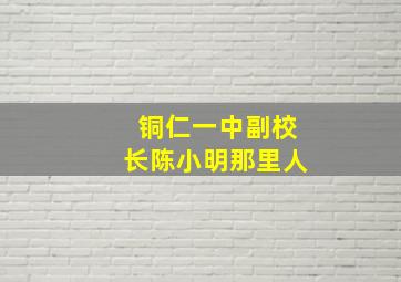 铜仁一中副校长陈小明那里人