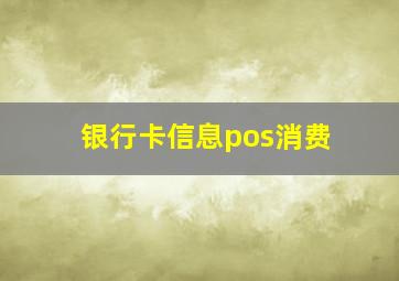 银行卡信息pos消费