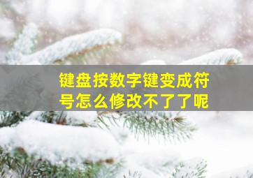 键盘按数字键变成符号怎么修改不了了呢