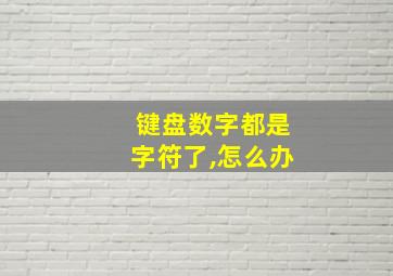 键盘数字都是字符了,怎么办