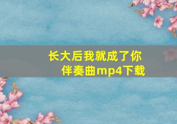 长大后我就成了你伴奏曲mp4下载