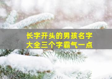 长字开头的男孩名字大全三个字霸气一点