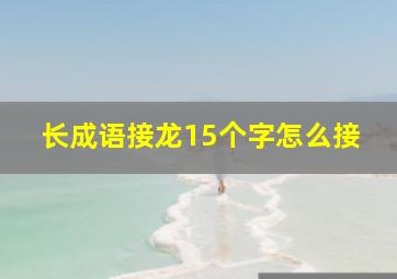 长成语接龙15个字怎么接