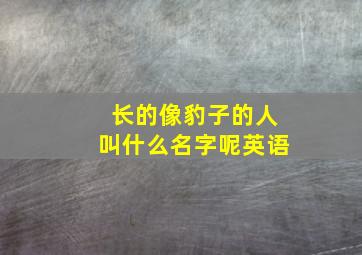 长的像豹子的人叫什么名字呢英语