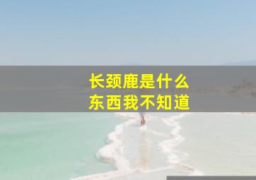 长颈鹿是什么东西我不知道