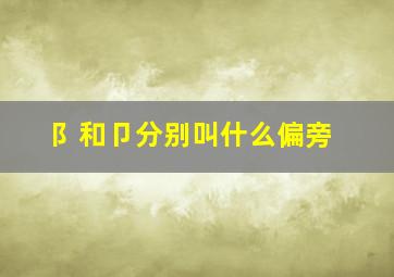 阝和卩分别叫什么偏旁