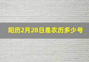 阳历2月28日是农历多少号