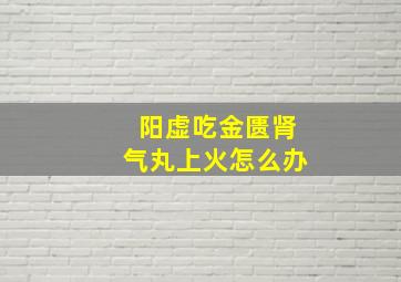 阳虚吃金匮肾气丸上火怎么办