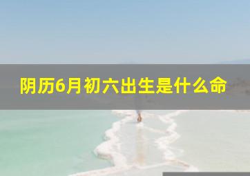 阴历6月初六出生是什么命