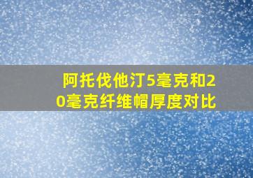 阿托伐他汀5毫克和20毫克纤维帽厚度对比