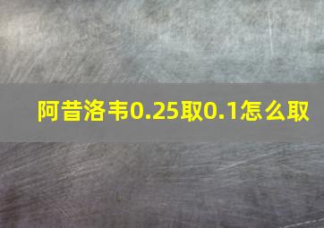 阿昔洛韦0.25取0.1怎么取