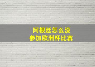 阿根廷怎么没参加欧洲杯比赛