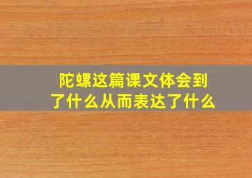 陀螺这篇课文体会到了什么从而表达了什么