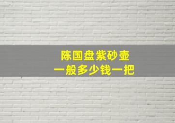 陈国盘紫砂壶一般多少钱一把