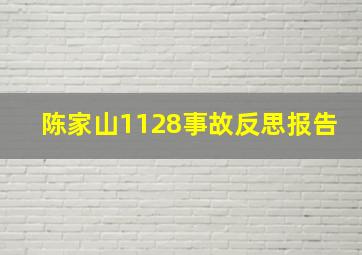 陈家山1128事故反思报告