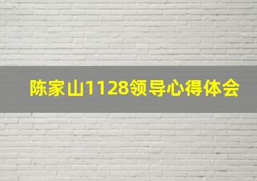 陈家山1128领导心得体会