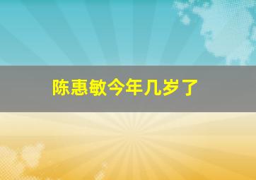 陈惠敏今年几岁了