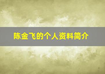 陈金飞的个人资料简介