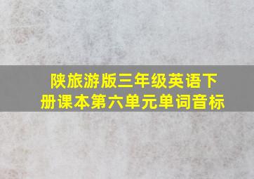 陕旅游版三年级英语下册课本第六单元单词音标