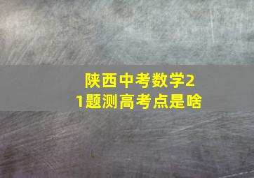 陕西中考数学21题测高考点是啥