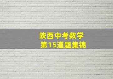 陕西中考数学第15道题集锦