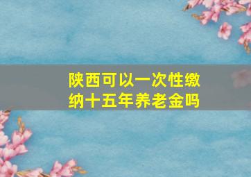 陕西可以一次性缴纳十五年养老金吗